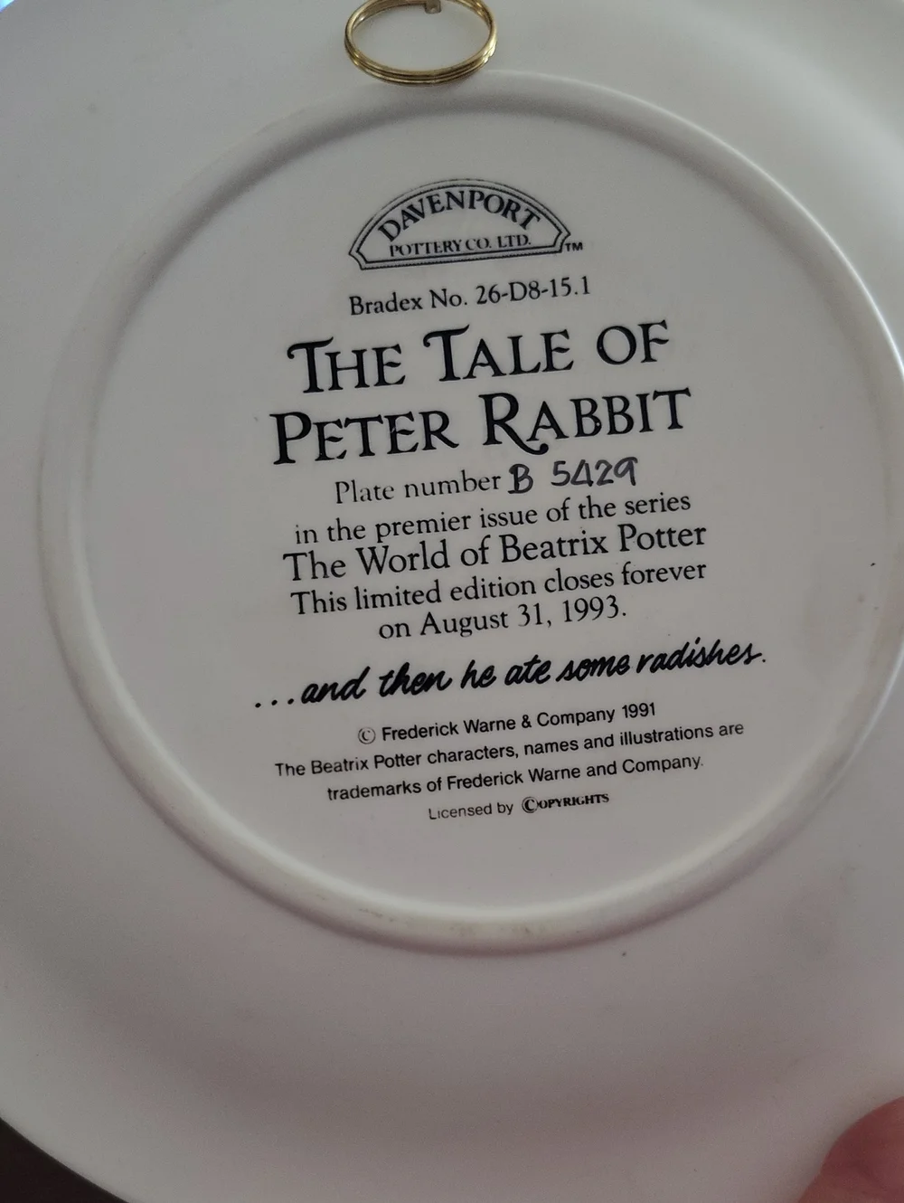 Peter Rabbit Decorative Plaque